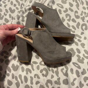 Grey suede shoes
